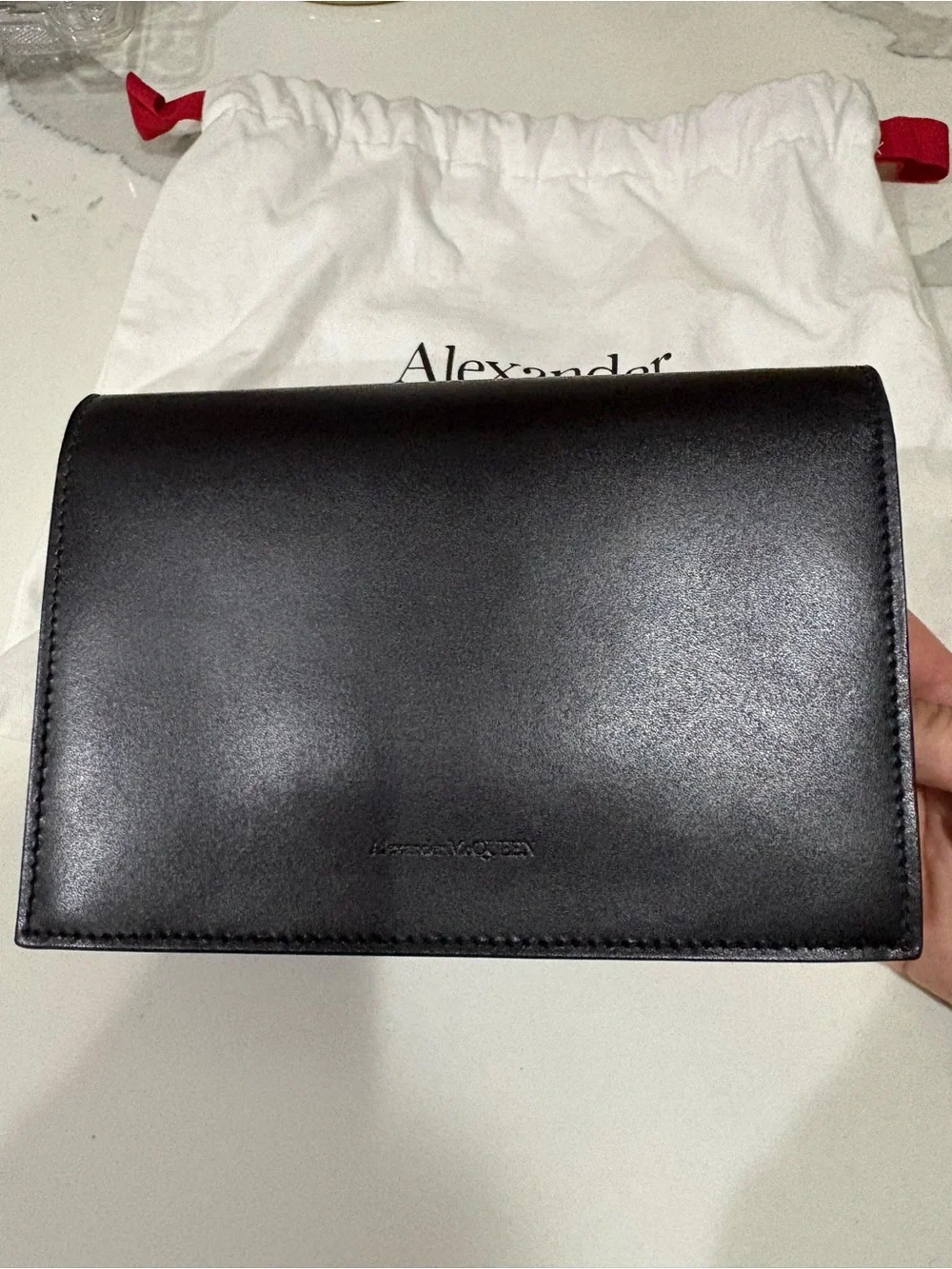 Alexander McQueen Black Leather Skull-Emblem Wallet